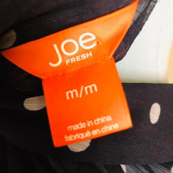 Joe Fresh sheer blouse top polka dot M - Picture 3 of 3